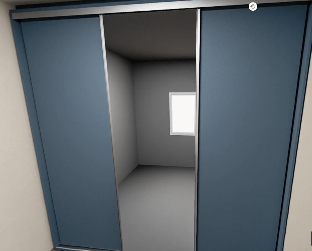 Armário Quarto Correr - Caixa Ônix 1 espelho (Imangai Geribá - Apt 05 / Quarto 1)