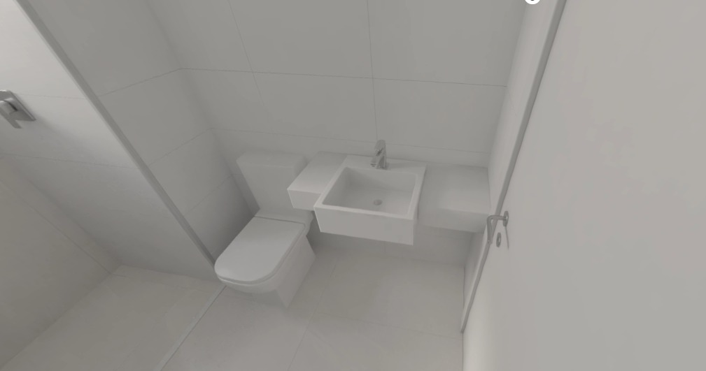 PADRÃO CONSTRUTORA: Bancada em Prime Branco com Cuba de Semiencaixe + Filete no Box somente no Piso em Prime Branco - Tipo II (Banho Suíte) FINAL 05 