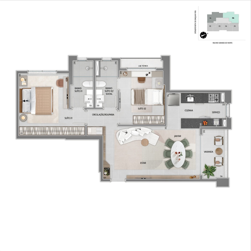 PADRÃO CONSTRUTORA: Sem Infraestrutura para Instalação de Ar Condicionado + laje pintada de branco - Tipo I (Sala/Cozinha) FINAL 06 