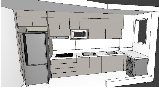 Bancada Branco Ceara / Frontspício de 12cm / Saia 5cm / Cuba Inox Pia e Tanque (Sudoeste / Vale do Sereno – Apt 01 04 05 06 09 10) - Mássimo 