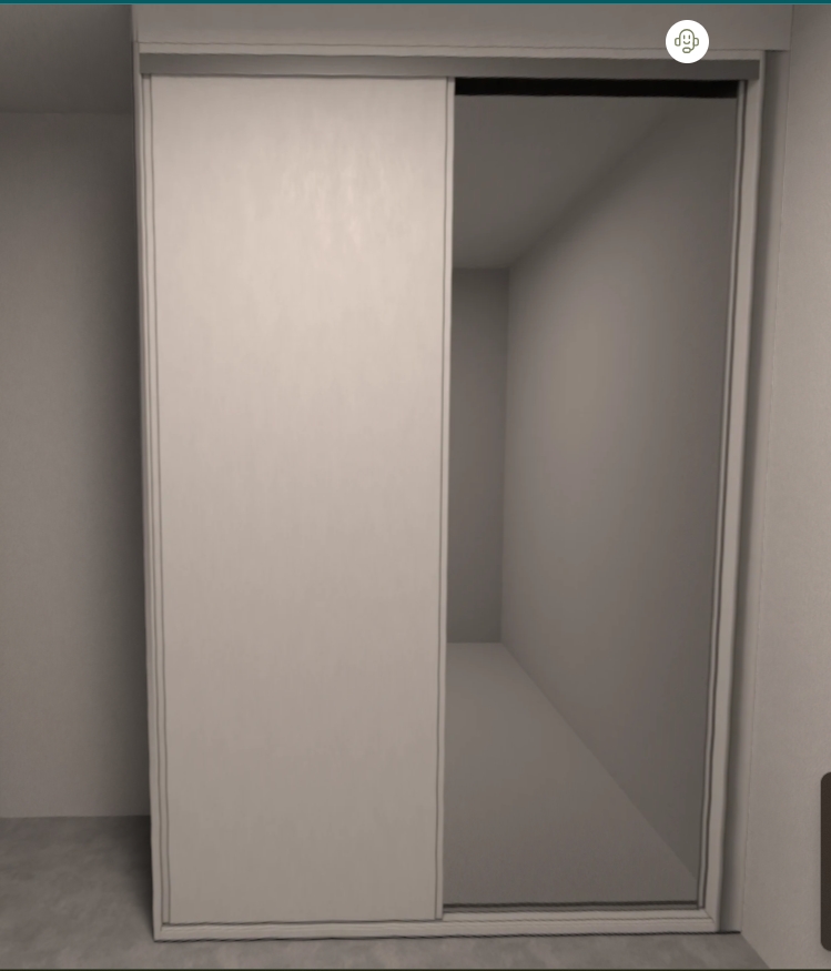 Armário Quarto Correr -  Caixa Branco Diamante 1 espelho (Imangai Geribá - Apt 01,2,7,8 / Quarto 1)  