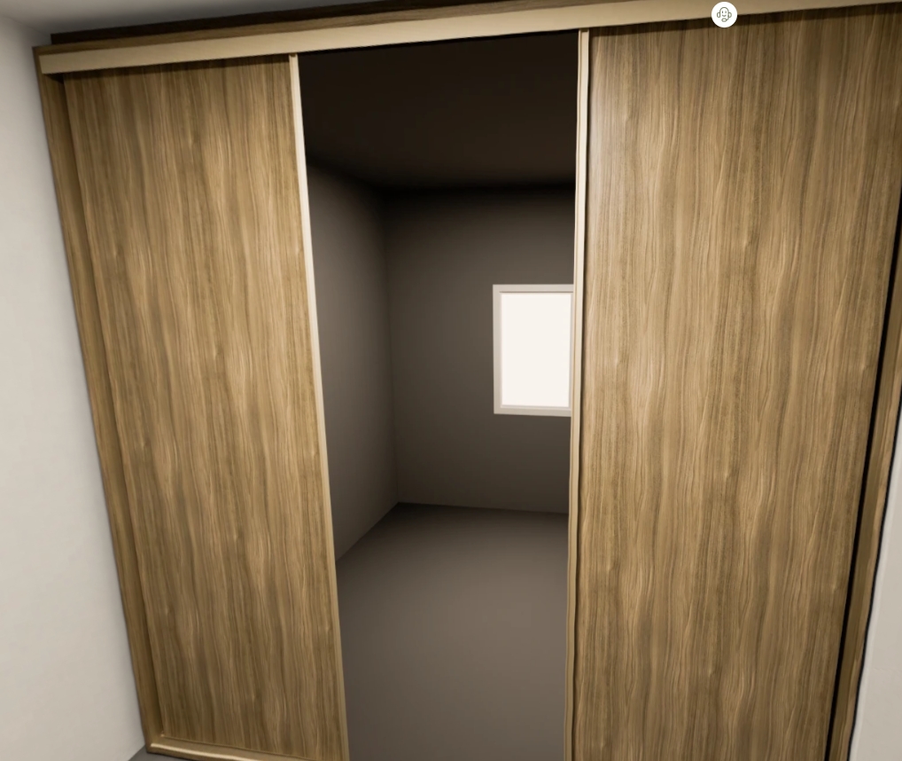 Armário Quarto Correr -  Caixa Freijo 1 espelho (Imangai Geribá - Apt 01,2,7,8 / Quarto 1)  
