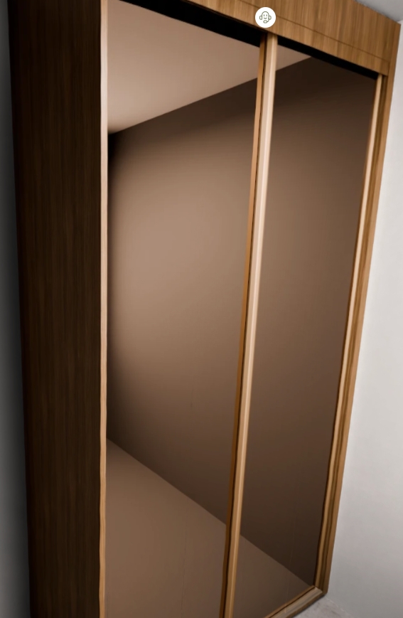 Armário Quarto Correr -  Caixa Freijo 2 espelhos  (Imangai Geribá - Apt 01,2,7,8 / Quarto 1) 