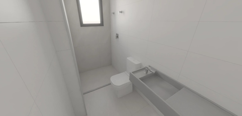 PADRÃO CONSTRUTORA: Piso Porcelanato Ms. Barcelona Cristal +  Revestimento de Parede Eliane Forma acetinado retificado  32,5X 59cm branco (Banho Suíte 1) Tipo I - FINAL 06