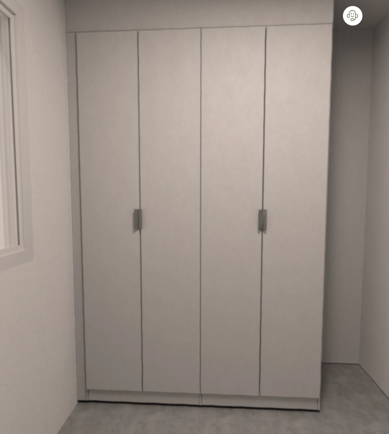 Armário Quarto Porta Giro - cor Branco TX com portas (Imangai Geribá - Apt 01,2,7,8 / Quarto 2) (3,4,6 | Q1)
