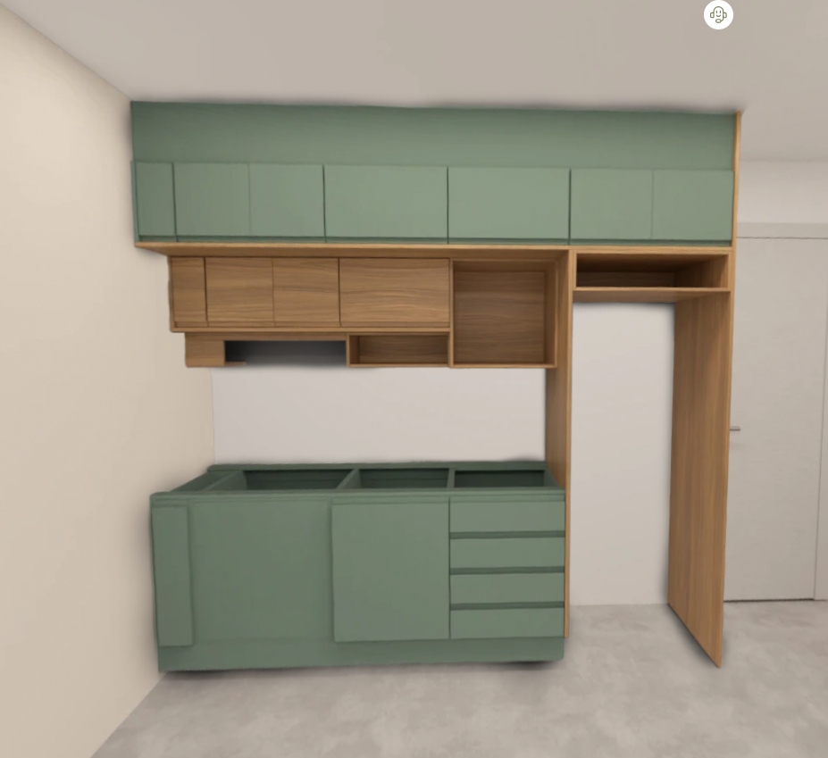 Armário Cozinha Premium Alecrim e Freijó Sem Eletros (Imangai Geribá - Apt 3,4,6 / Sala) 
