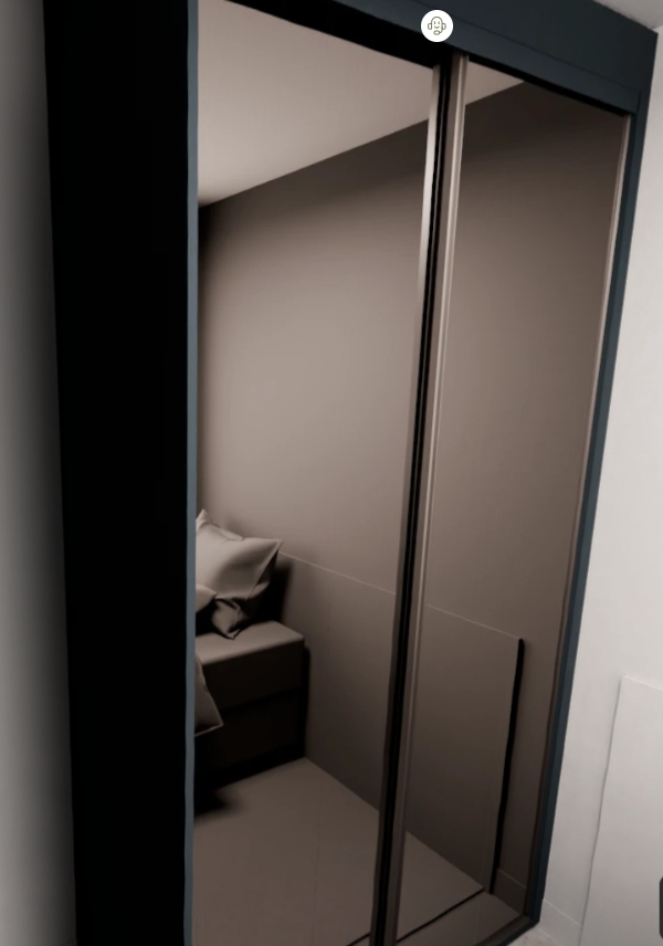 Armário Quarto Correr - Caixa Ônix 2 espelhos (Imangai Geribá - Apt 3,4,6 / Quarto 2)
