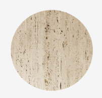 Mármore Travertino Romano Bruto, tampo rebaixado (sem rodopia) e  saia com 40cm + tampa no mesmo material para esconder válvula  (Bancada Lavabo)