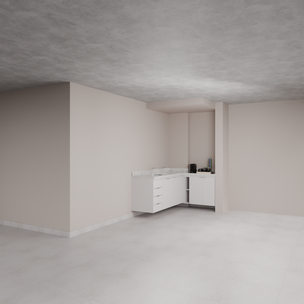 Armário Cozinha Inferior sem Nicho para Lava e Seca Cinza Cobalto (Sudoeste / Bias Fortes - Apt 09)