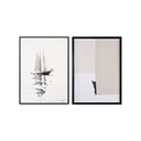 Conjunto 2 Quadros Winslow Homer Escuna 02 Mastros e Gato Escondido Moldura Crua Vidro 50 x 70