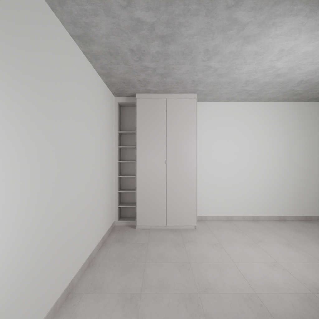 Armário Quarto 2 Portas de Giro Cinza Cobalto (Sudoeste / Bias Fortes - Apt 09)