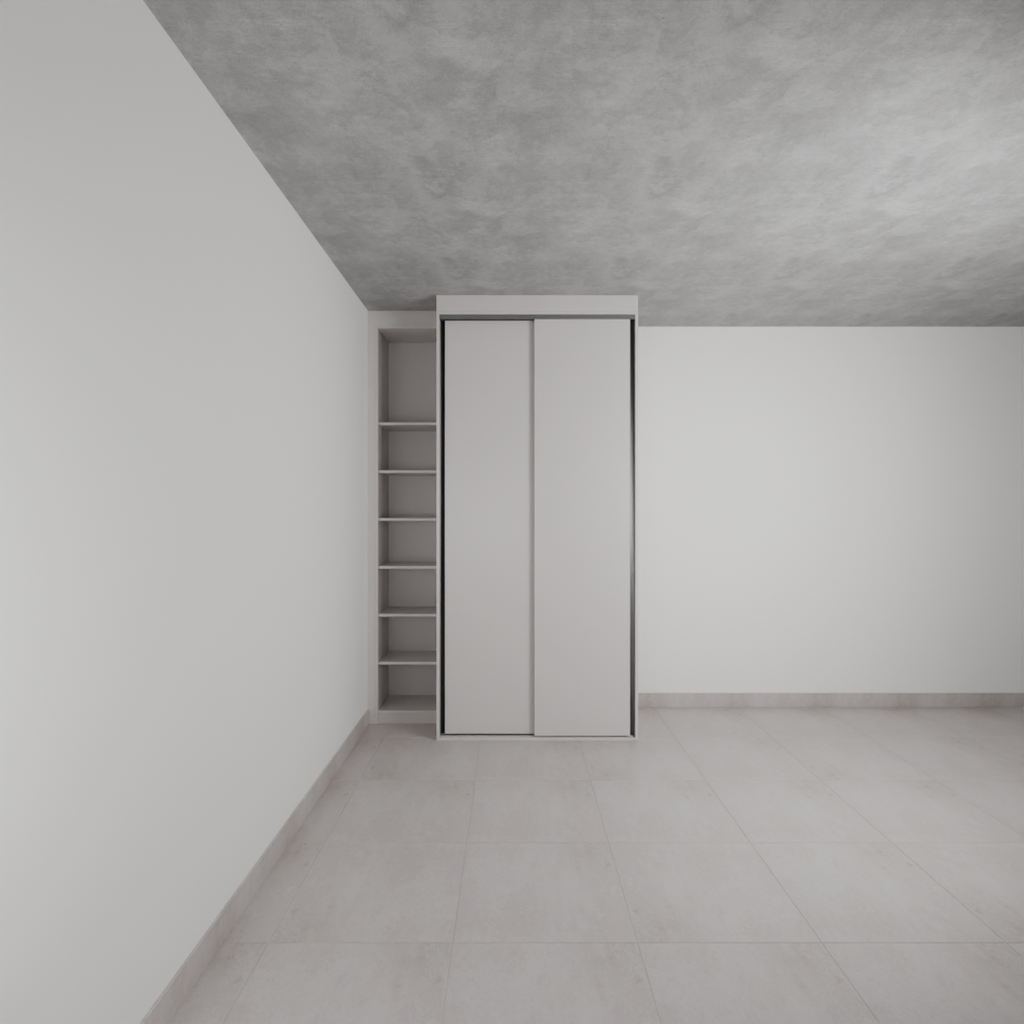 Armário Quarto 2 Portas de Correr Cinza Cobalto (Sudoeste / Bias Fortes - Apt 09)