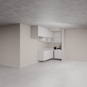 Armário Cozinha Completo sem Nicho para Lava e Seca Cinza Cobalto (Sudoeste / Bias Fortes - Apt 09)