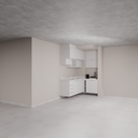 Armário Cozinha Inferior e Superior sem Nicho para Lava e Seca Cinza Cobalto (Sudoeste / Bias Fortes - Apt 09)