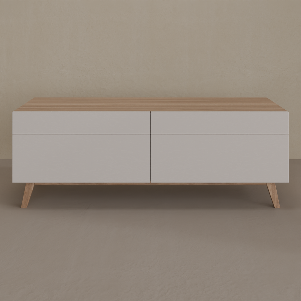 Rack Classic 2G 1.4 m Off White e Louro Freijó Imcal