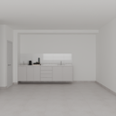 Armário Cozinha Inferior sem Nicho para Lava e Seca Cinza Cobalto (Sudoeste / Bias Fortes - Apt 07 11)