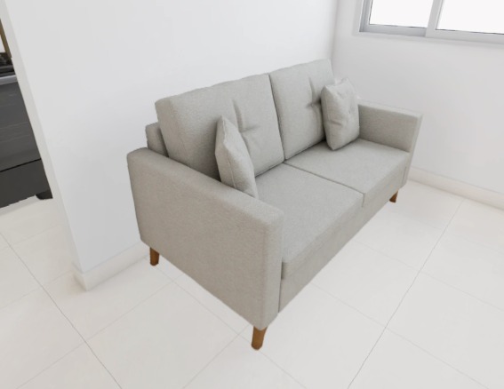 Sofá Viena 1,60 - Tecido Boucle Off White 3536