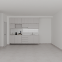 Armário Cozinha Inferior e Superior sem Nicho para Lava e Seca Cinza Cobalto (Sudoeste / Bias Fortes - Apt 07 11)