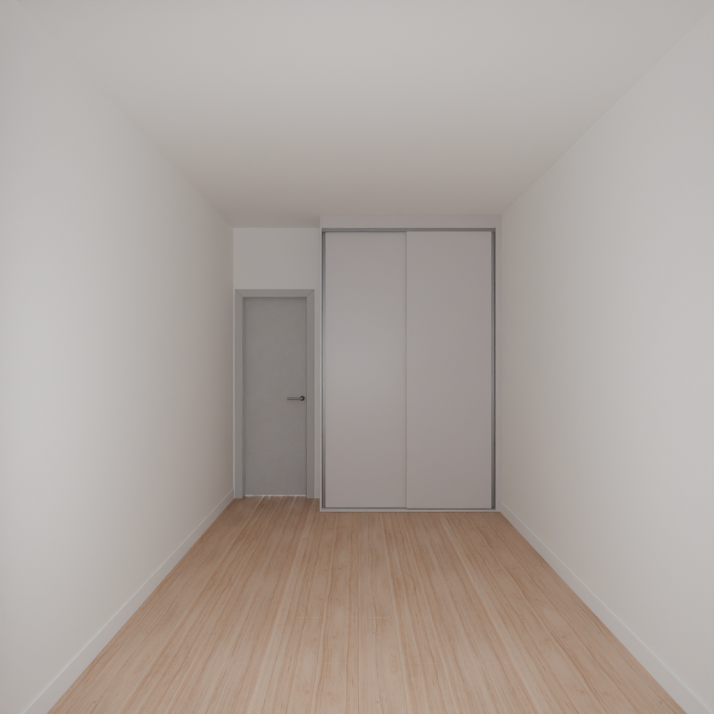 Armário Quarto Solteiro 2 Portas  de Correr Cinza Cobalto (Sudoeste / Bias Fortes - Apt 07 11)