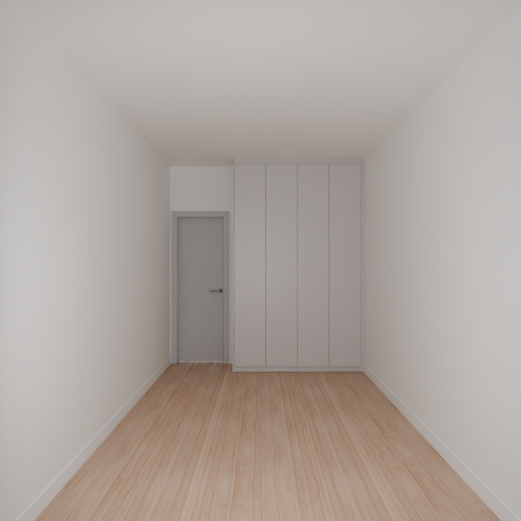 Armário Quarto Solteiro 4 Portas de Giro Cinza Cobalto (Sudoeste / Bias Fortes - Apt 07 11)