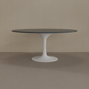 Mesa de Jantar Saarinen Oval 160 x 90 cm Tampo Azul TX Base Branca