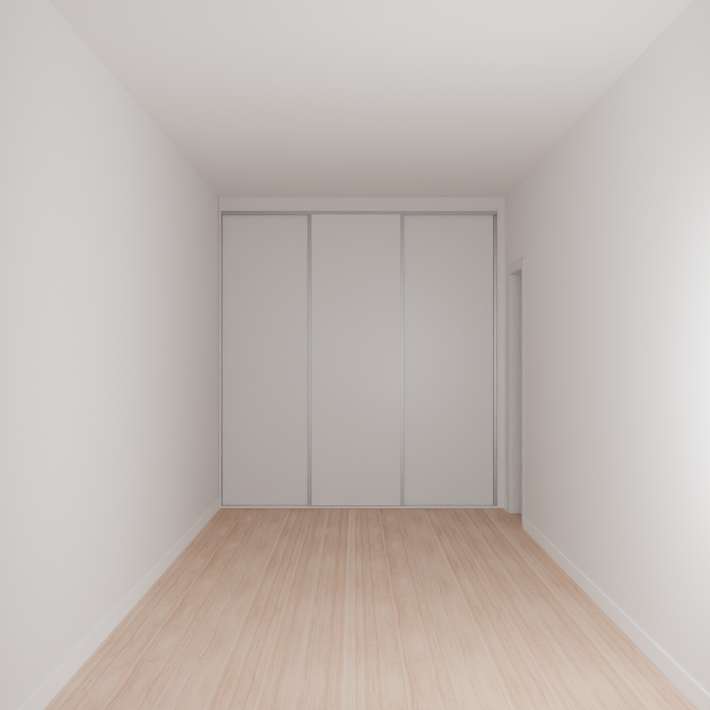 Armário Quarto Casal 3 Portas de Correr Cinza Cobalto (Sudoeste / Bias Fortes - Apt 07 11)