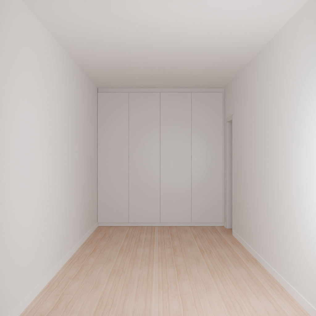 Armário Quarto Casal 4 Portas de Giro Cinza Cobalto (Sudoeste / Bias Fortes - Apt 07 11)