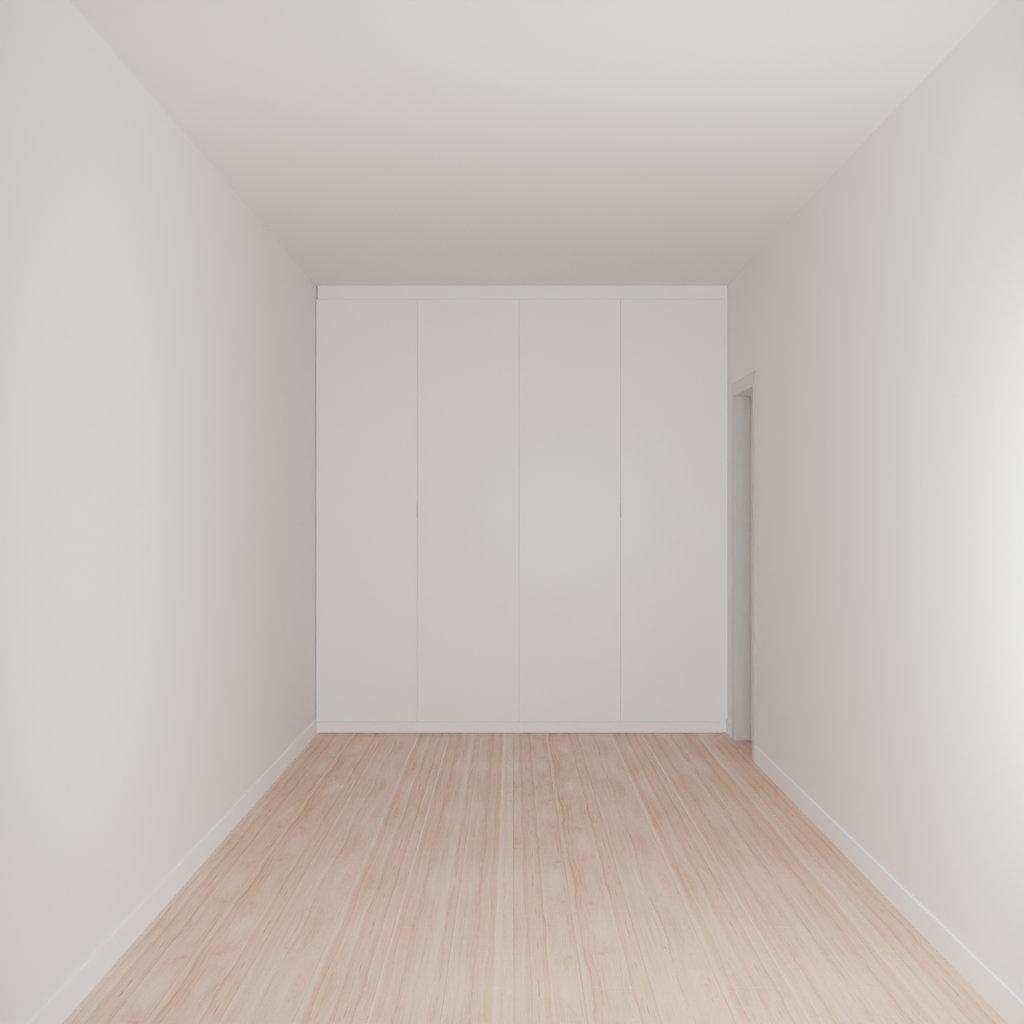 Armário Quarto Casal 4 Portas de Giro Branco Tx (Sudoeste / Bias Fortes - Apt 07 11)