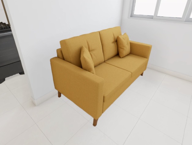 Sofá Viena 1,60 - Tecido Linho Terracota 2810