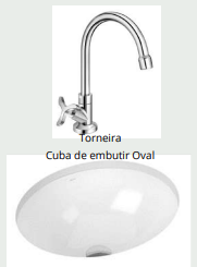 Cuba Oval + Torneira Padrão (Lavabo)