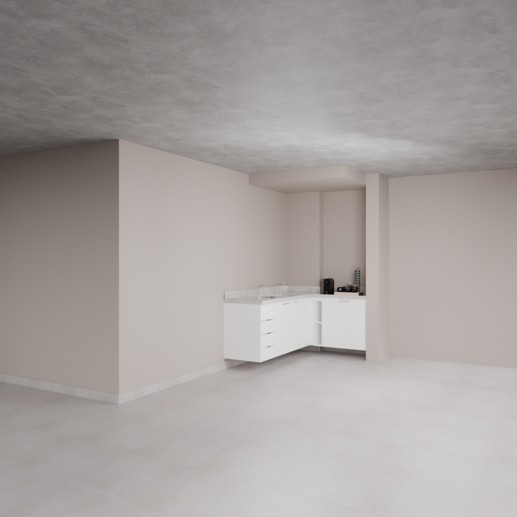 Armário Cozinha Inferior sem Nicho para Lava e Seca Branco Tx (Sudoeste / Bias Fortes - Apt 09)