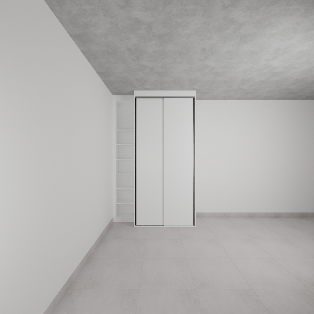 Armário Quarto 2 Portas de Correr Branco Tx (Sudoeste / Bias Fortes - Apt 09)