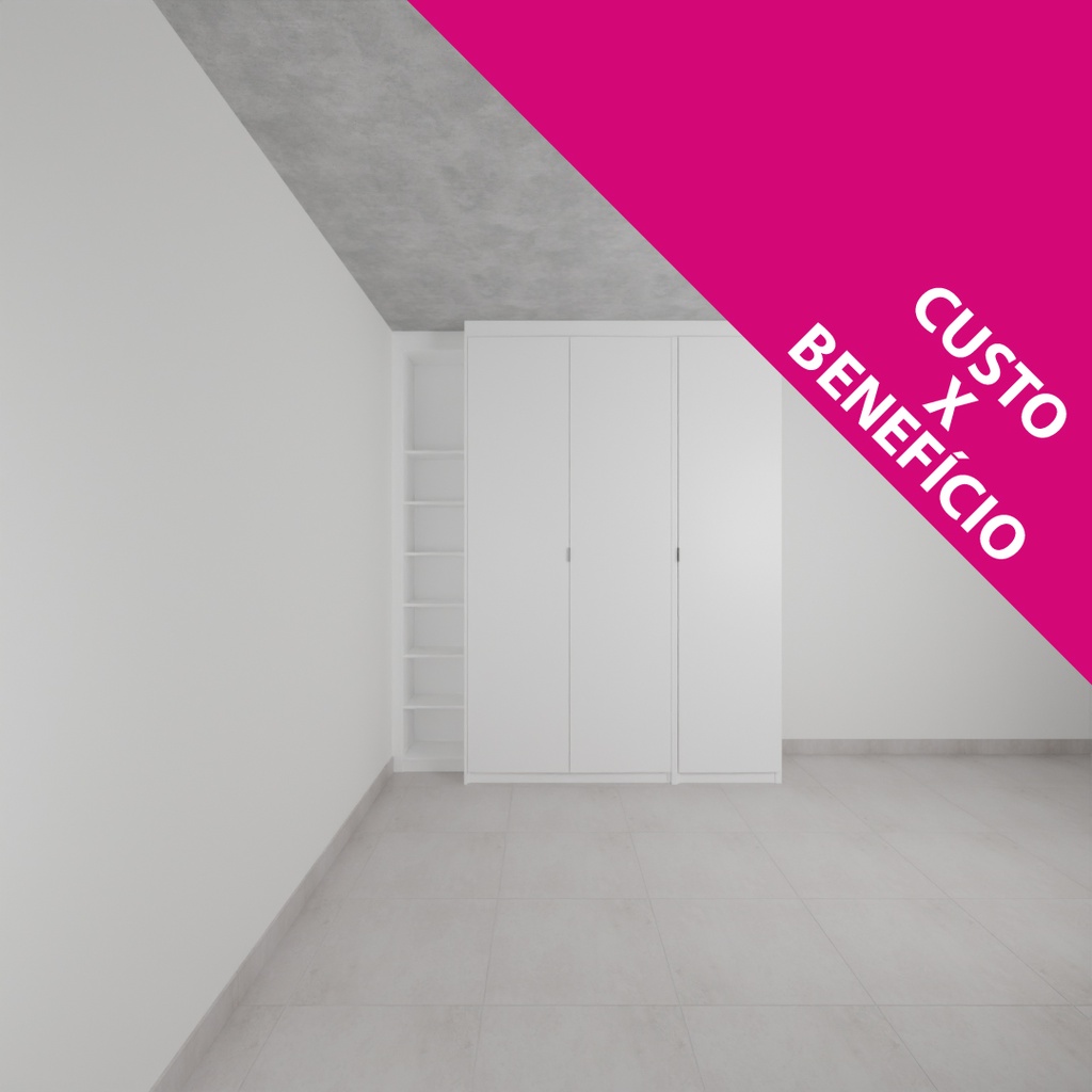Armário Quarto 3 Portas de Giro Branco Tx (Sudoeste / Bias Fortes - Apt 09) (CxB)