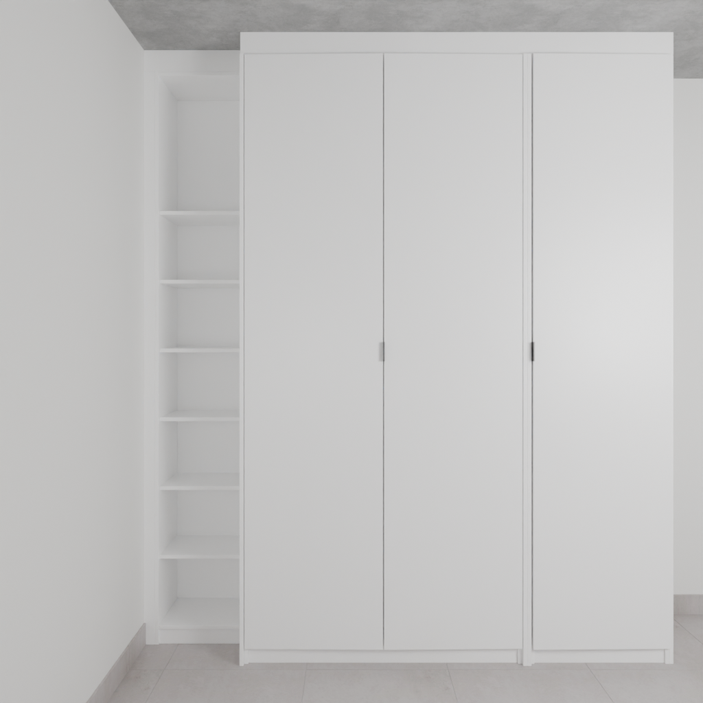 Armário Quarto 3 Portas de Giro Branco Tx (Sudoeste / Bias Fortes - Apt 09) (CxB)