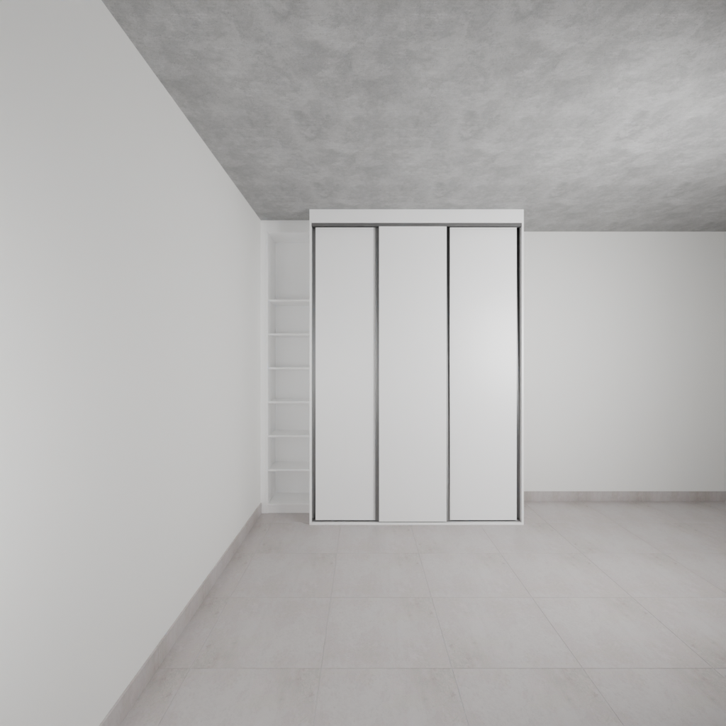 Armário Quarto 3 Portas de Correr Branco Tx (Sudoeste / Bias Fortes - Apt 09)