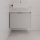 Armário de Banheiro Porta de Giro Cinza Cobalto (Sudoeste / Bias Fortes - Apt 09)