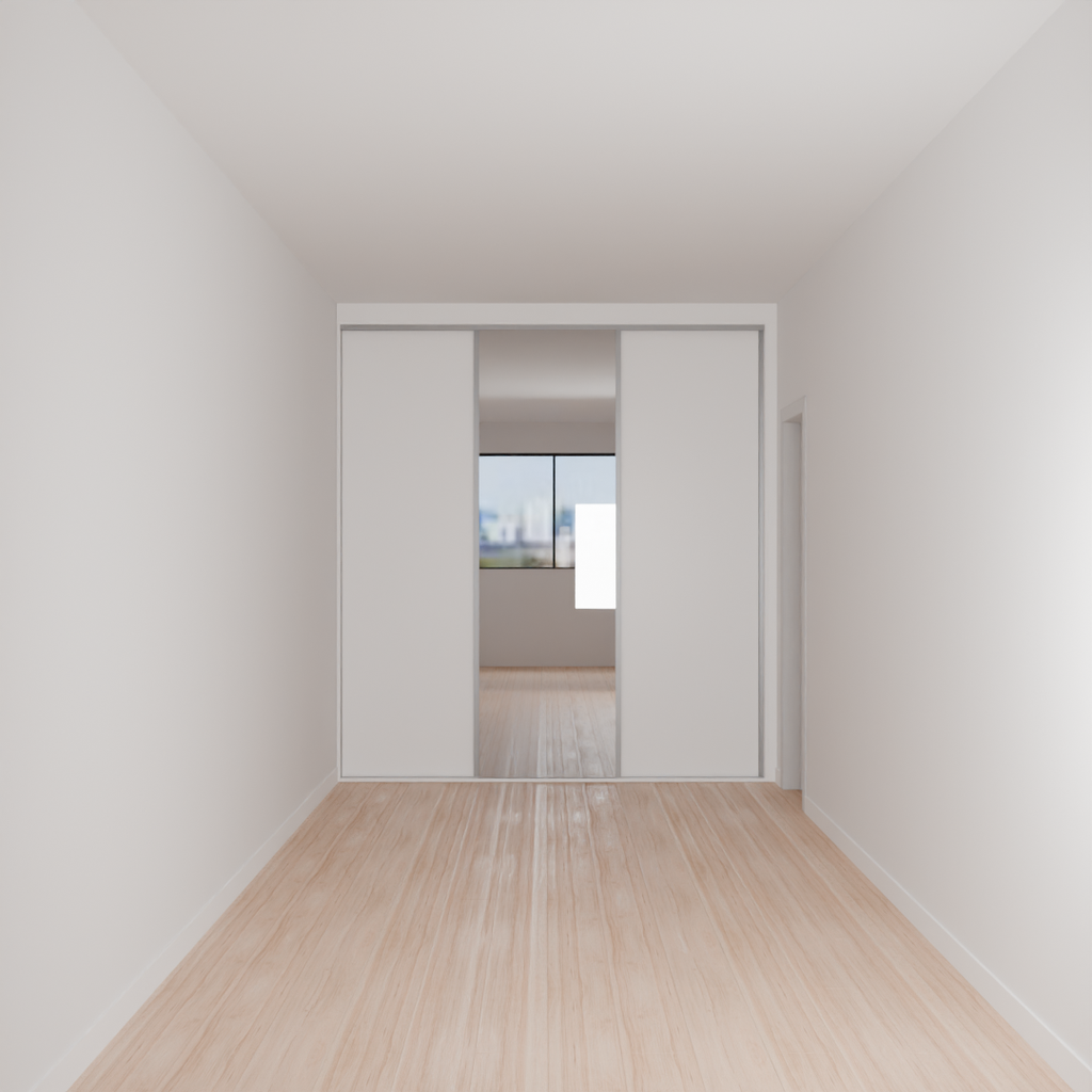 Armário Quarto Casal 2 Portas de Correr 1 Espelho Branco Tx (Sudoeste / Bias Fortes - Apt 07 11)