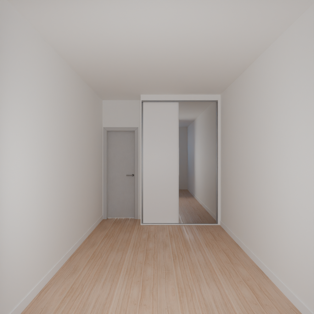 Armário Quarto Solteiro 1 Porta de Correr 1 Espelho Branco Tx (Sudoeste / Bias Fortes - Apt 07 11)