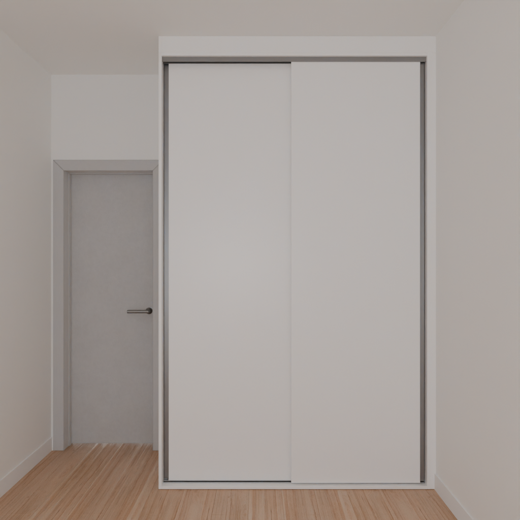 Armário Quarto Solteiro 2 Portas de Correr Branco Tx (Sudoeste / Bias Fortes - Apt 07 11)