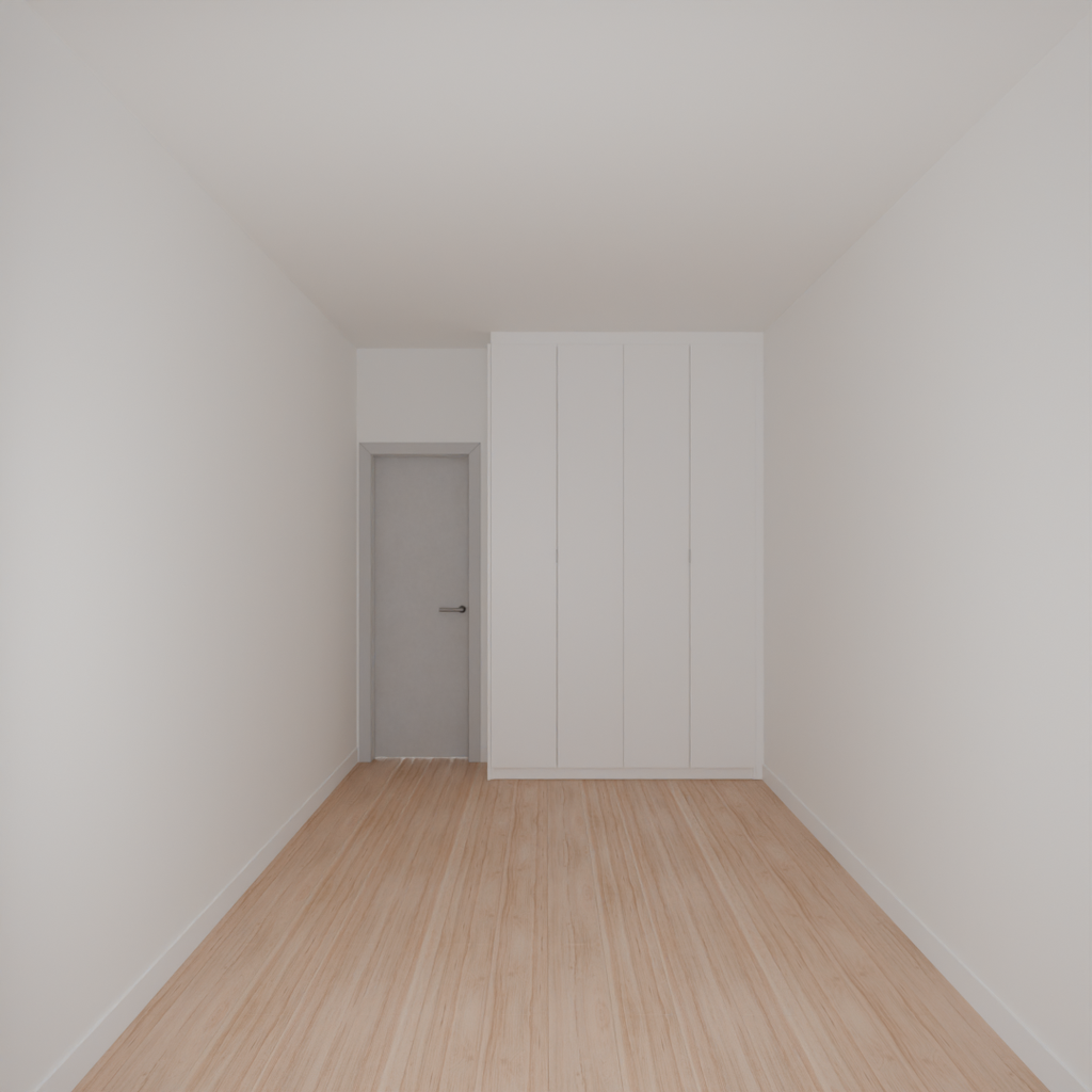 Armário Quarto Solteiro 4 Portas de Giro Branco Tx (Sudoeste / Bias Fortes - Apt 07 11)