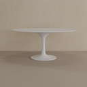 Mesa de Jantar Saarinen Oval 160 x 90 cm Tampo Branco Tx Base Branca