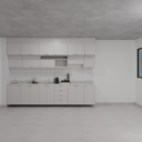 Armário Cozinha Inferior e Superior sem Nicho para Lava e Seca Cinza Cobalto (Sudoeste / Bias Fortes – Apt 01 02 05 06)