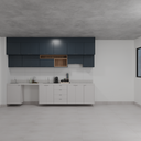 Armário Cozinha Cinza Cobalto, Azul Tx e Louro Freijó (Sudoeste / Bias Fortes – Apt 01 02 05 06)