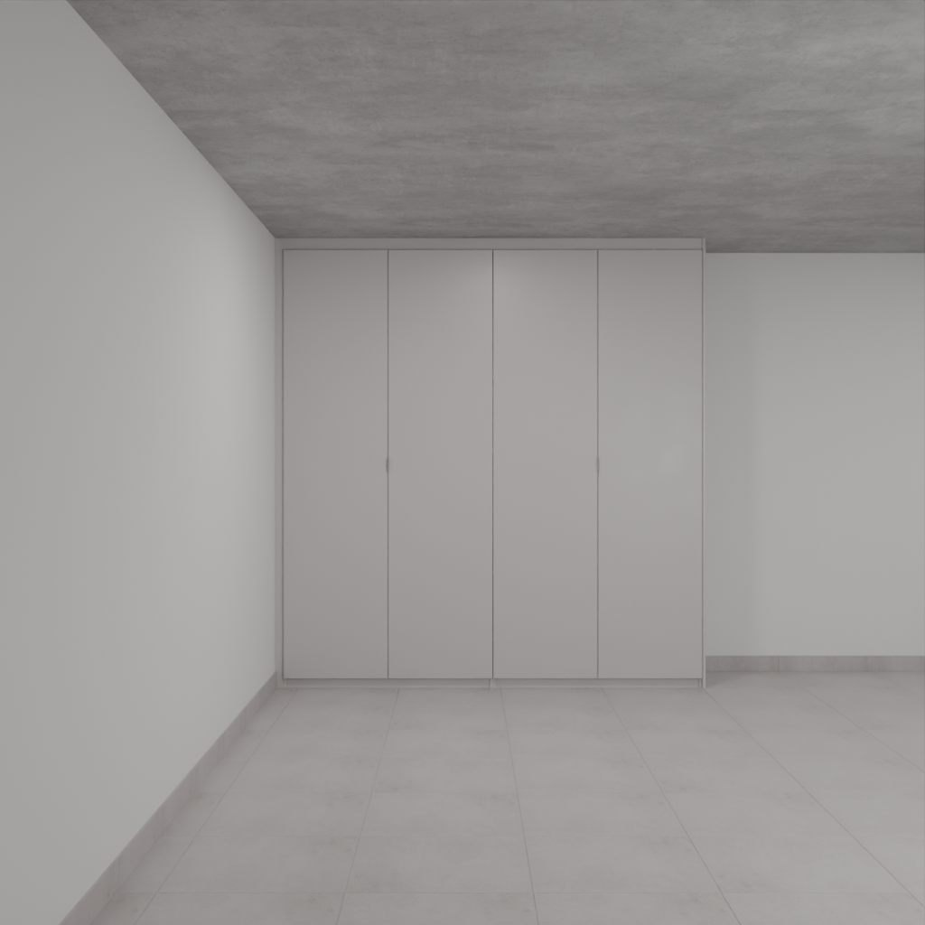 Armário Quarto 4 Portas de Giro Cinza Cobalto (Sudoeste / Bias Fortes - Apt 01 02 05 06)