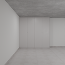 Armário Quarto 4 Portas de Giro Cinza Cobalto (Sudoeste / Bias Fortes - Apt 01 02 05 06)