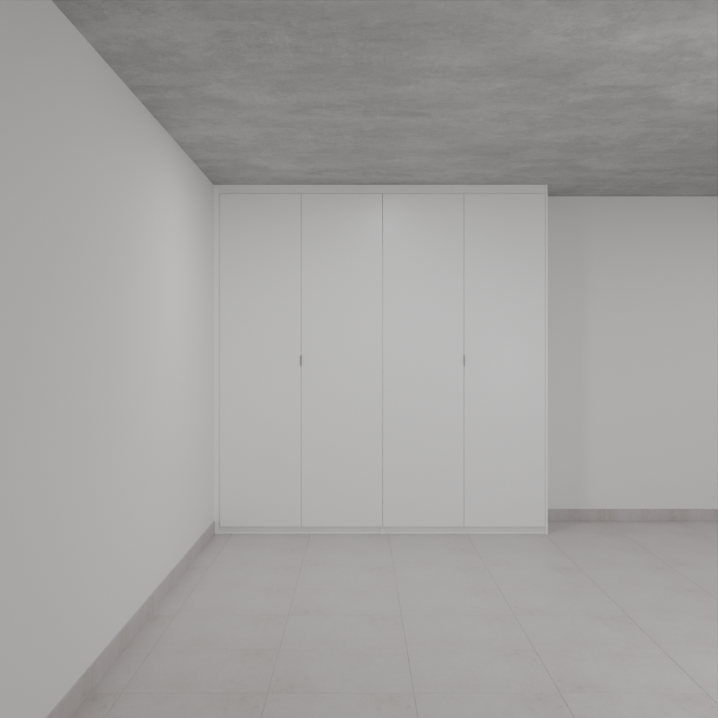 Armário Quarto 4 Portas de Giro Branco Tx (Sudoeste / Bias Fortes - Apt 01 02 05 06)