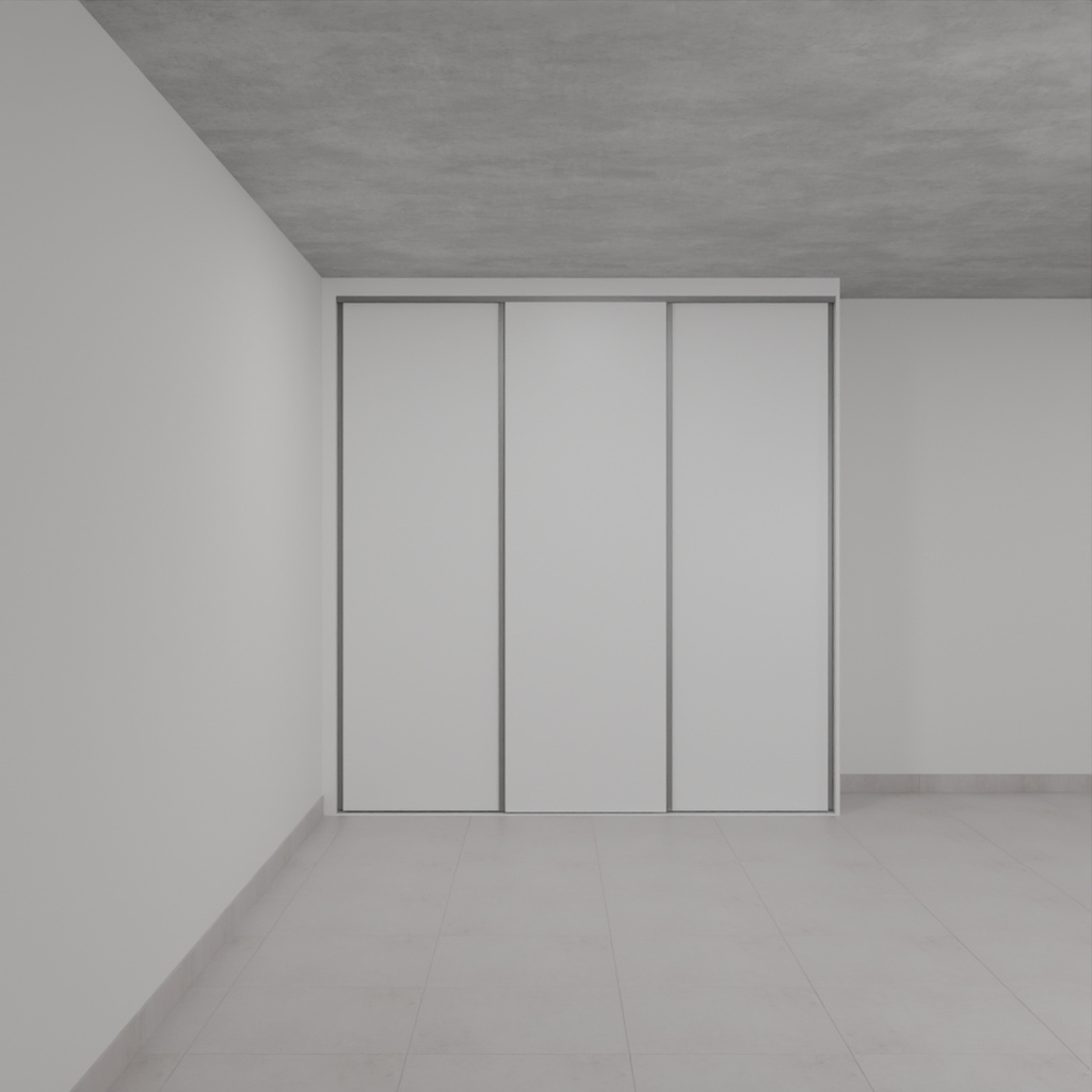 Armário Quarto 3 Portas de Correr Branco Tx (Sudoeste / Bias Fortes - Apt 01 02 05 06)