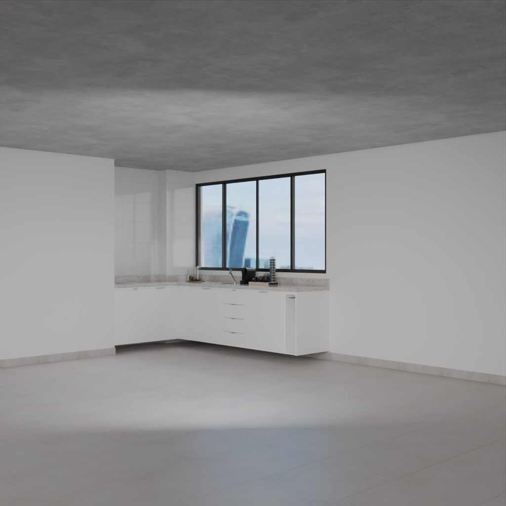 Armário Cozinha Inferior sem Nicho para Lava e Seca Branco Tx (Sudoeste / Bias Fortes – Apt 08 10)