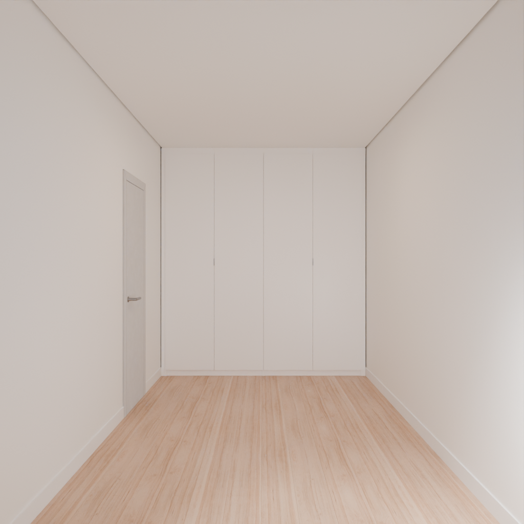 Armário Quarto Casal 4 Portas de Giro Branco Tx (Sudoeste / Bias Fortes - Apt 08 10)