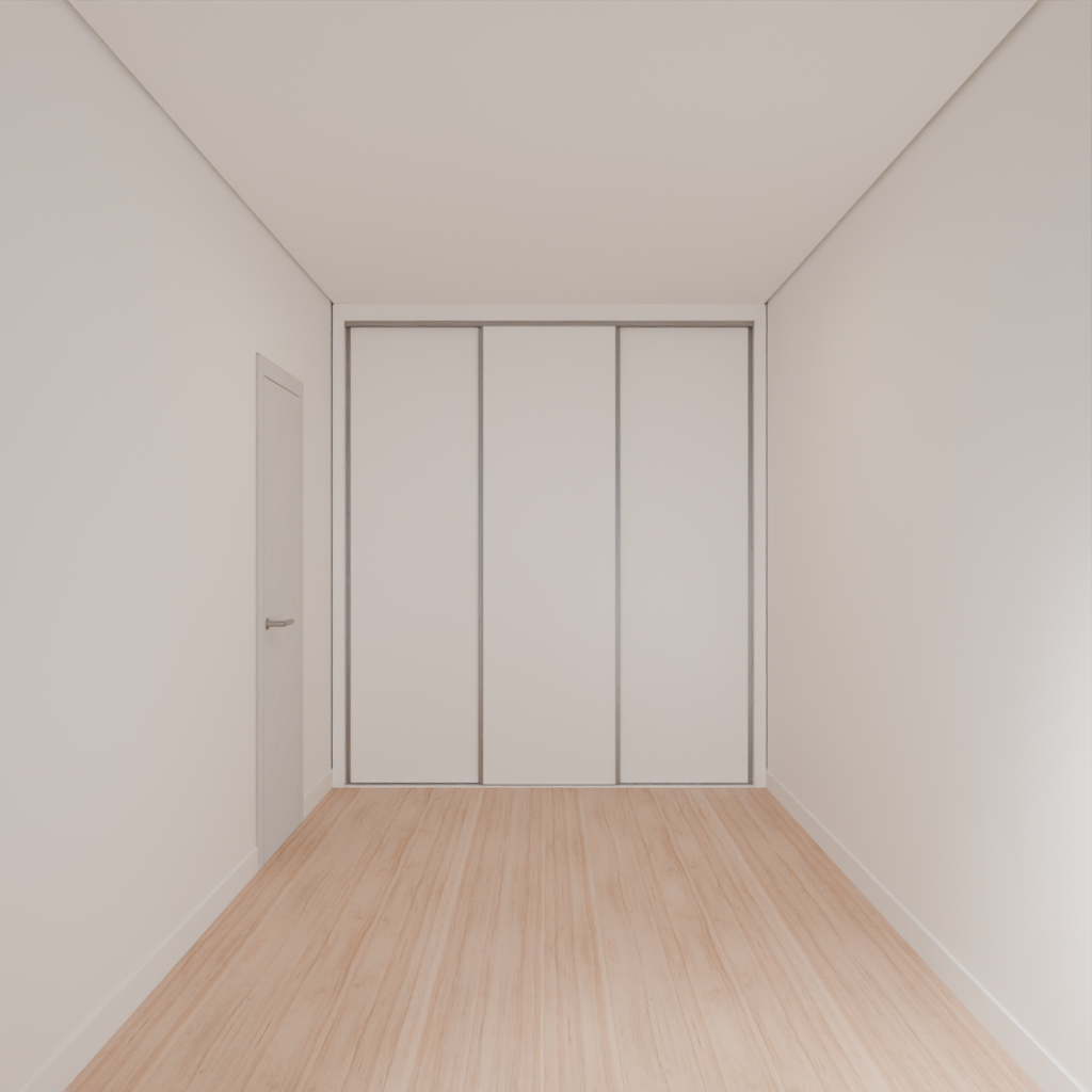 Armário Quarto Casal 3 Portas de Correr Branco Tx (Sudoeste / Bias Fortes - Apt 08 10)